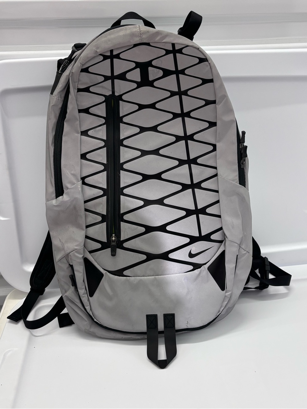 Nike Heritage '72 Backpack Iron Grey Cyber Volt Reflective Cage Mesh Bookbag